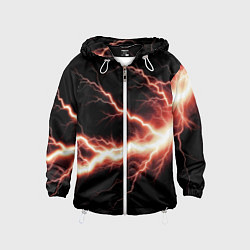 Ветровка с капюшоном детская Lightning red, цвет: 3D-белый