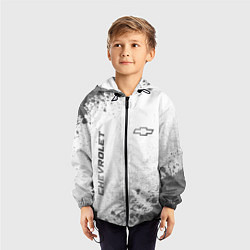 Ветровка с капюшоном детская Chevrolet - white gradient вертикально, цвет: 3D-черный — фото 2
