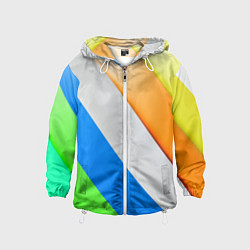 Ветровка с капюшоном детская Striped, цвет: 3D-белый