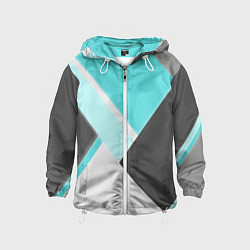 Ветровка с капюшоном детская Color black blue, цвет: 3D-белый