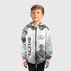 Ветровка с капюшоном детская Lexus - white gradient вертикально, цвет: 3D-черный — фото 2