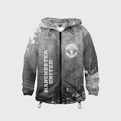 Ветровка с капюшоном детская Manchester United - grey gradient вертикально, цвет: 3D-черный