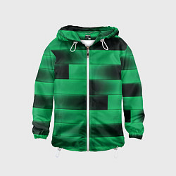 Ветровка с капюшоном детская Color green square, цвет: 3D-белый