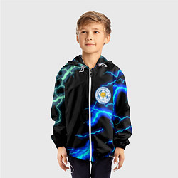 Ветровка с капюшоном детская Лестер Сити шторм, цвет: 3D-белый — фото 2