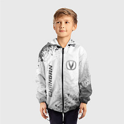 Ветровка с капюшоном детская Changan - white gradient вертикально, цвет: 3D-черный — фото 2