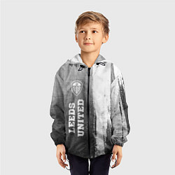 Ветровка с капюшоном детская Leeds United - grey gradient по-вертикали, цвет: 3D-черный — фото 2