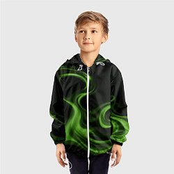 Ветровка с капюшоном детская Green black, цвет: 3D-белый — фото 2
