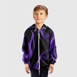 Ветровка с капюшоном детская Purple abstraction, цвет: 3D-белый — фото 2