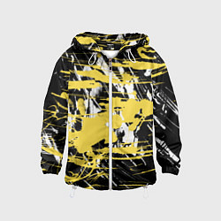 Ветровка с капюшоном детская Желтая краска на черном, цвет: 3D-белый