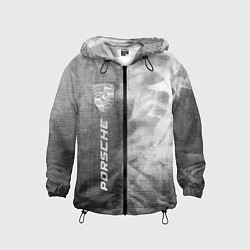 Ветровка с капюшоном детская Porsche - grey gradient по-вертикали, цвет: 3D-черный