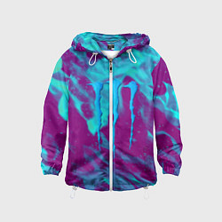 Ветровка с капюшоном детская Monster energy неон, цвет: 3D-белый