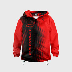 Ветровка с капюшоном детская Chevrolet - red gradient по-вертикали, цвет: 3D-черный