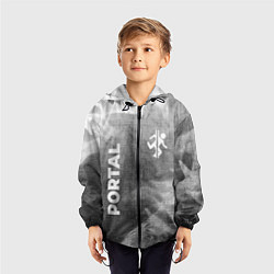 Ветровка с капюшоном детская Portal - grey gradient вертикально, цвет: 3D-черный — фото 2