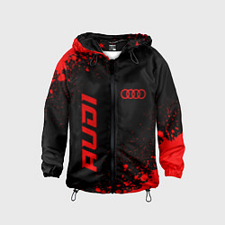 Ветровка с капюшоном детская Audi - red gradient вертикально, цвет: 3D-черный