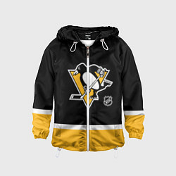 Ветровка с капюшоном детская Питтсбург Пингвинз хоккей, цвет: 3D-белый