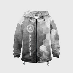 Ветровка с капюшоном детская Mercedes - grey gradient по-вертикали, цвет: 3D-черный