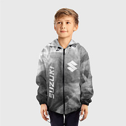 Ветровка с капюшоном детская Suzuki - grey gradient вертикально, цвет: 3D-черный — фото 2