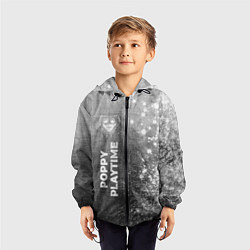 Ветровка с капюшоном детская Poppy Playtime - grey gradient по-вертикали, цвет: 3D-черный — фото 2