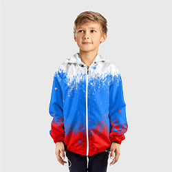 Ветровка с капюшоном детская Патриот - флаг, цвет: 3D-белый — фото 2