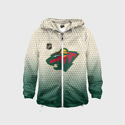 Ветровка с капюшоном детская Миннесота Уайлд - геометрический градиент, цвет: 3D-белый
