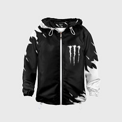 Ветровка с капюшоном детская Monster energy fire white, цвет: 3D-белый