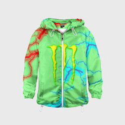 Ветровка с капюшоном детская Monster energy storm electrix, цвет: 3D-белый