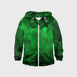 Ветровка с капюшоном детская Абстракция - green acid stains, цвет: 3D-белый