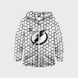 Ветровка с капюшоном детская Тампа Бэй Лайтнинг - белые соты, цвет: 3D-белый