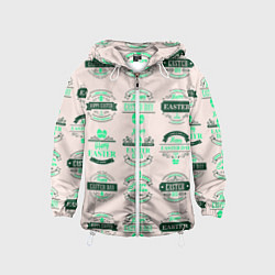 Ветровка с капюшоном детская Easter turquoise, цвет: 3D-белый