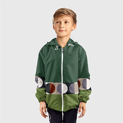 Ветровка с капюшоном детская Луна Малевича сосновый зеленый, цвет: 3D-белый — фото 2