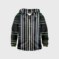 Ветровка с капюшоном детская Neon yellow blue white, цвет: 3D-белый