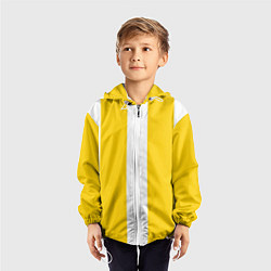 Ветровка с капюшоном детская Color yellow white line, цвет: 3D-белый — фото 2