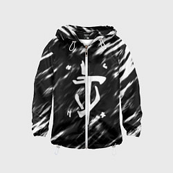 Ветровка с капюшоном детская Doom штрихи красок, цвет: 3D-белый