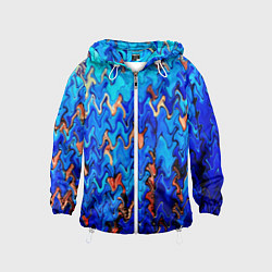 Детская ветровка Сине-голубой стекающая абстракция