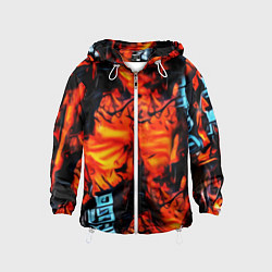 Детская ветровка Абстрактная текстура рыжего пламени