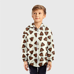 Ветровка с капюшоном детская Нашивки какашки, цвет: 3D-белый — фото 2