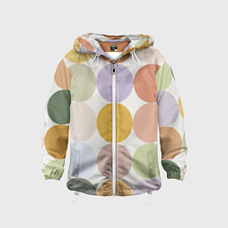 Ветровка с капюшоном детская Цветочный горошек, цвет: 3D-белый
