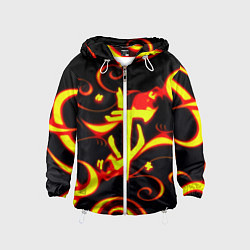 Ветровка с капюшоном детская Doom dragon steel fire, цвет: 3D-белый