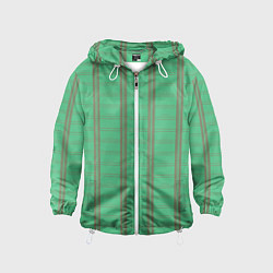 Детская ветровка Color green cage brown stripes