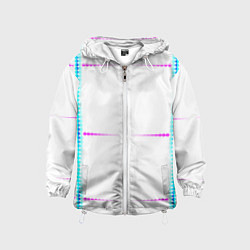 Ветровка с капюшоном детская Color white blue pink stripes, цвет: 3D-белый