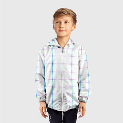 Ветровка с капюшоном детская Color white blue stripes, цвет: 3D-белый — фото 2