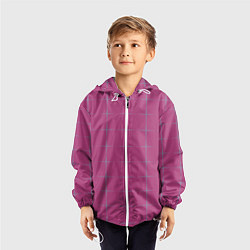 Ветровка с капюшоном детская Color pink stripes, цвет: 3D-белый — фото 2