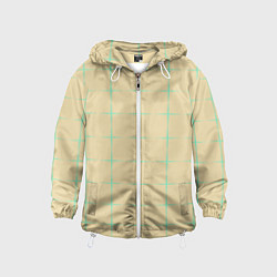 Ветровка с капюшоном детская Color beige green crosses, цвет: 3D-белый
