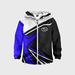 Ветровка с капюшоном детская Субару - blue sport, цвет: 3D-белый
