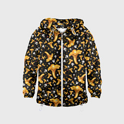 Ветровка с капюшоном детская Грибной дождик, цвет: 3D-белый