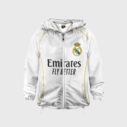 Ветровка с капюшоном детская Реал Мадрид домашняя форма 2025 2026, цвет: 3D-белый
