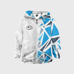 Ветровка с капюшоном детская Субару - фрагменты, цвет: 3D-белый