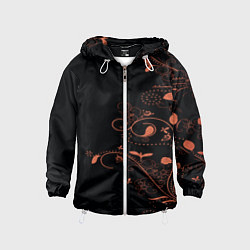 Ветровка с капюшоном детская Китайский орнамент, цвет: 3D-белый