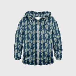 Детская ветровка Абстрактные капли узор сине-зелёный
