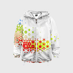 Ветровка с капюшоном детская Узорчатые разводы на белом, цвет: 3D-белый